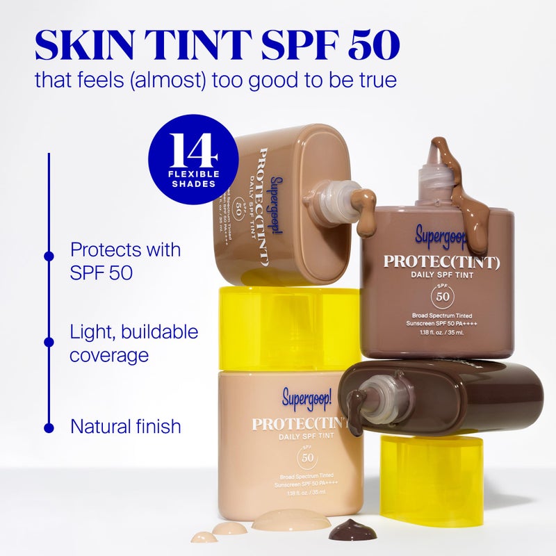 Supergoop! Protec(tint) Daily Skin Tint SPF 50 - 22W - Light, Buildable Coverage for Immediately Smooth, Even-Looking Skin - Natural Finish - Image 4