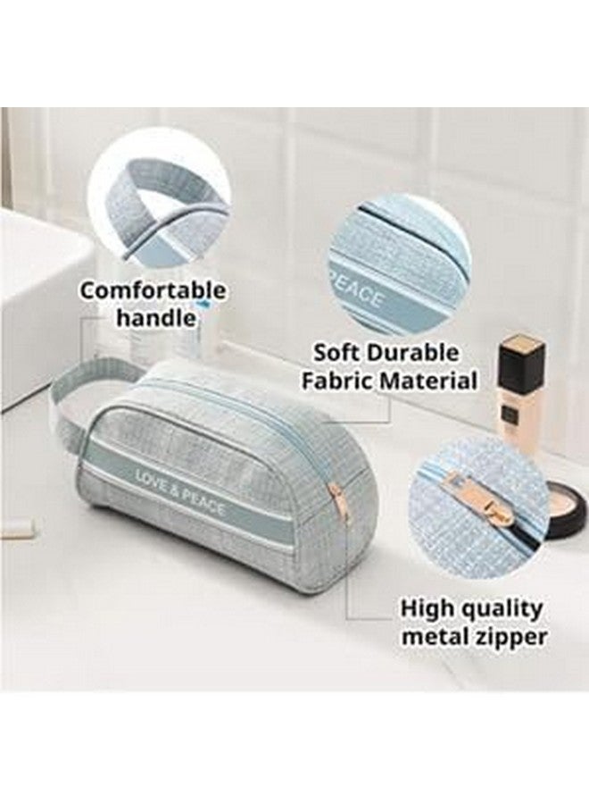 Ncry Makeup Travel Pouch, Cosmetic Bag, Travel kit Pouch for Toiletries, Brushes and Cosmetics - Set of 3 - Love & Peace (Sky Blue) - Image 3