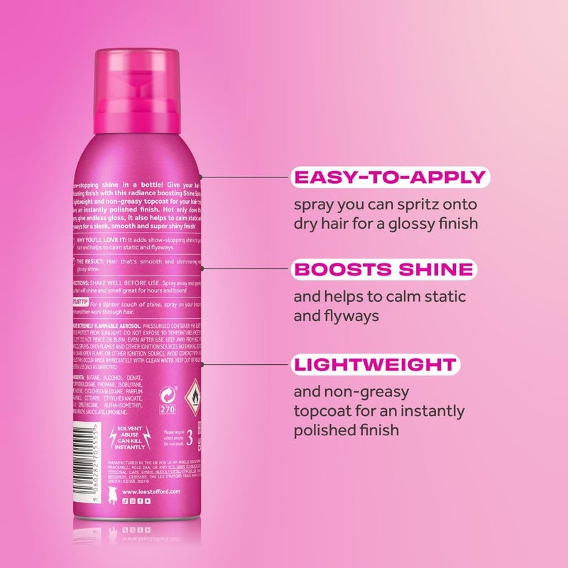Lee Stafford Hair Shine Spray | Styling - Lightweight Smoothing Gloss Mist for Shiny, Anti Frizz Hairspray, Luminous Finishing Product, Men & Women, 4.8 Oz - Image 3