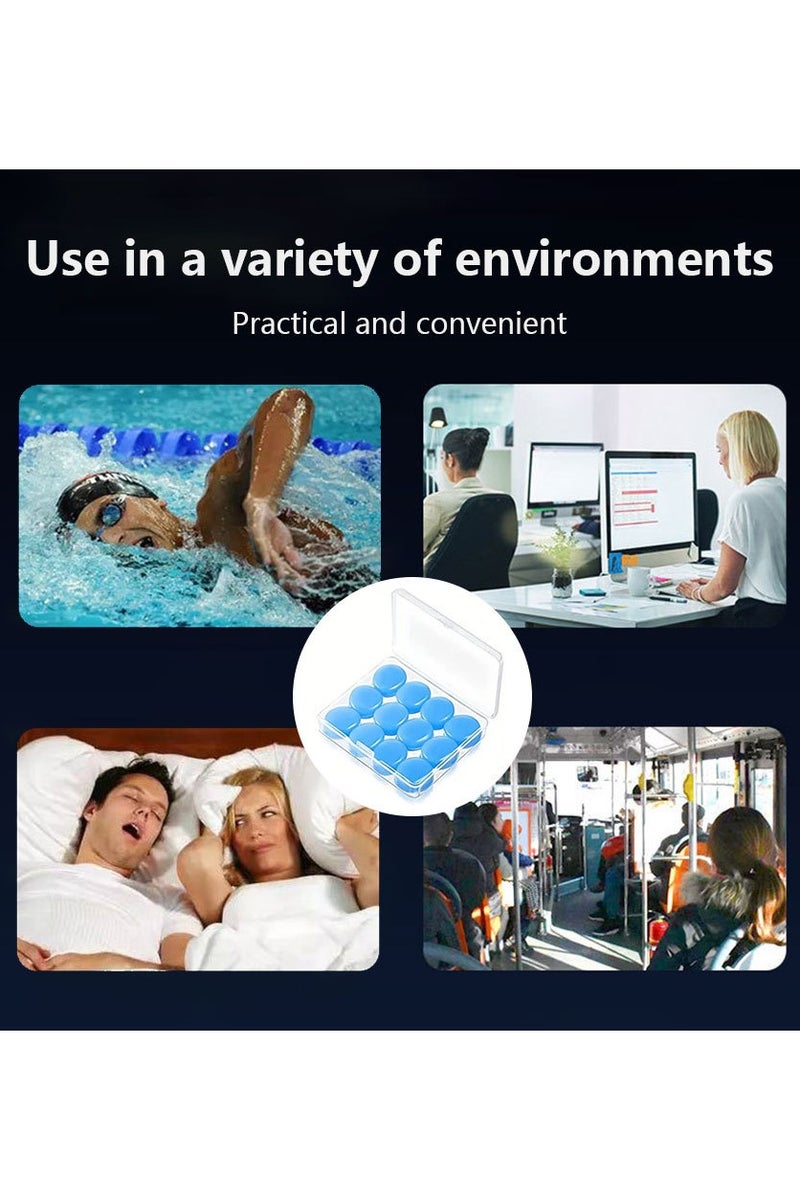 8 pairs of reusable silicone earplugs, noise-cancelling earplugs specially designed for sleep swimming - Image 3