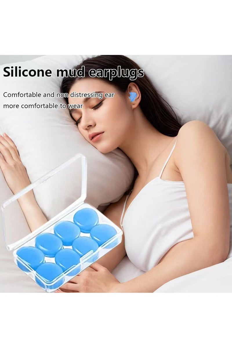 8 pairs of reusable silicone earplugs, noise-cancelling earplugs specially designed for sleep swimming - Image 4