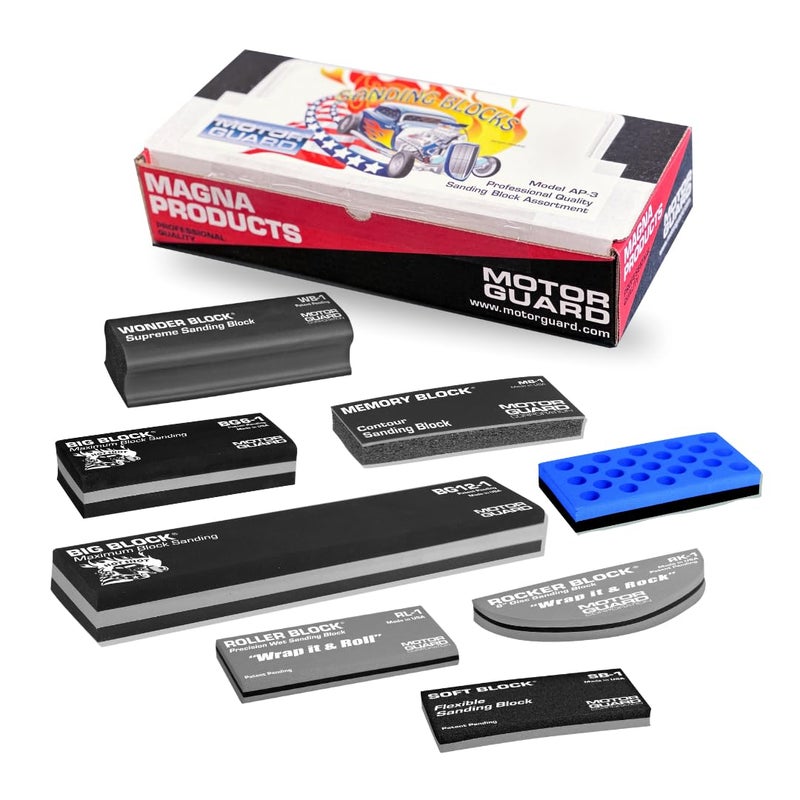 Motor Guard 8Pc Sanding Block Assortment AP3 One Size