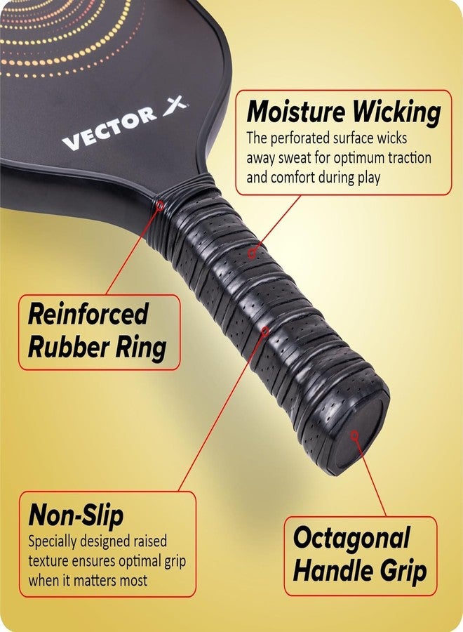 فيكتور أكس مضرب بيكلبول من الألياف الزجاجية Vector X (مضرب بيكلبول بوزن 230 غرام، سطح من الألياف الزجاجية مع قلب من البولي بروبيلين على شكل قرص العسل) - Image 2