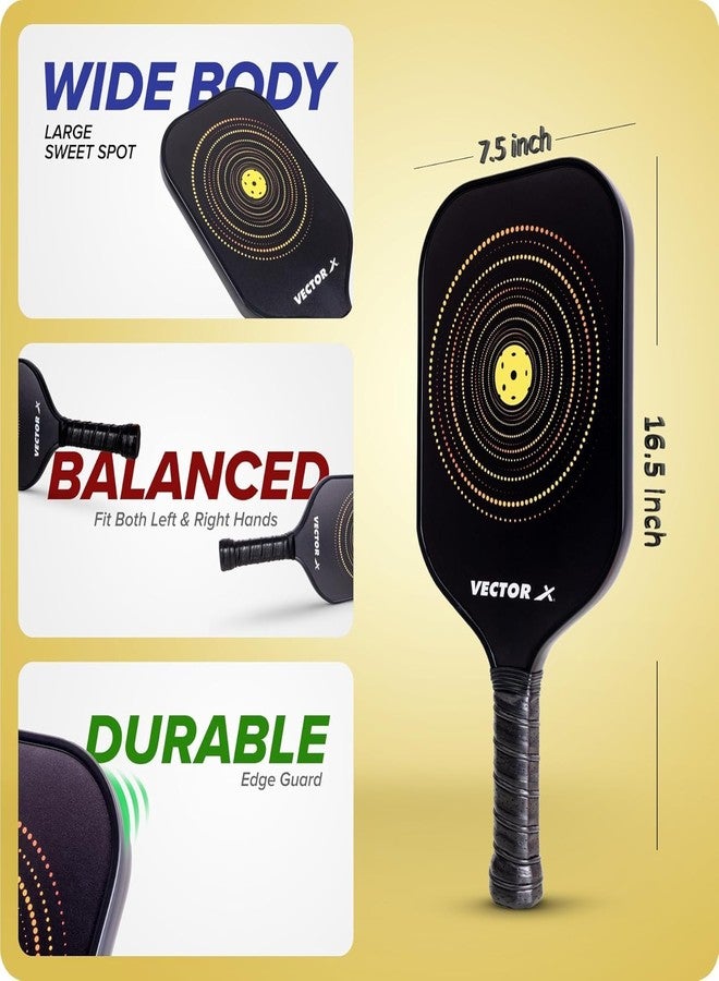 فيكتور أكس مضرب بيكلبول من الألياف الزجاجية Vector X (مضرب بيكلبول بوزن 230 غرام، سطح من الألياف الزجاجية مع قلب من البولي بروبيلين على شكل قرص العسل) - Image 4