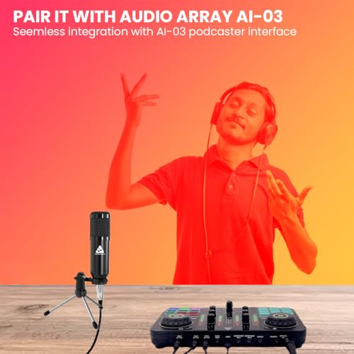Audio Array AM-C39 XLR to 3.5mm Condenser Microphone Kit | Tripod, 2M Cable & Foam Filter | Compatible with Audio Interface, Mixer | Recording, Podcast, Streaming, Home Studio (Black) - Image 5