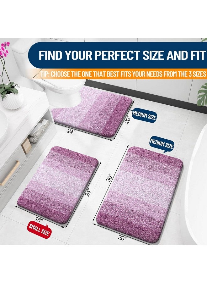 OLANLY Bathroom Rugs Mat 30x20, Extra Soft Absorbent Microfiber Bath Rugs, Rubber Backing, Quick Dry, Washable Bath Mats for Bathroom Floor, Tub, Shower and Home Decor Accessories, Pinkish-Purple - Image 2