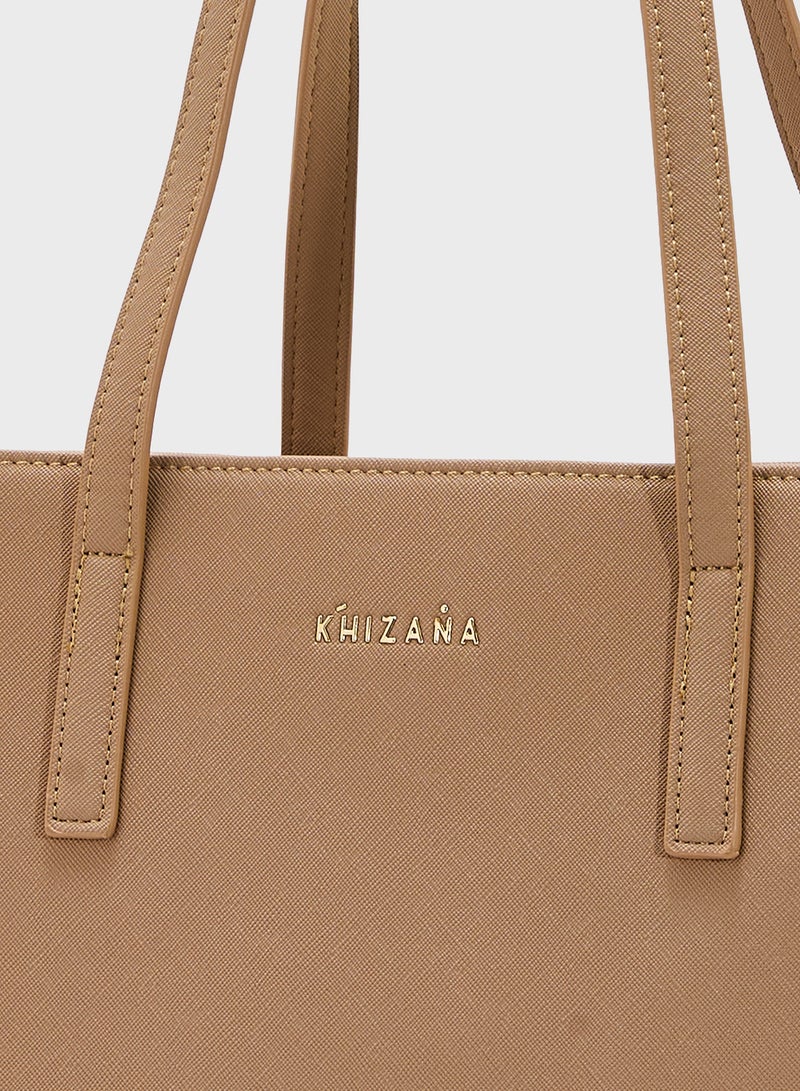 Khizana Carry All Tote Bag With Laptop Sleeve , Bottle Holder & Card Holder  - Image 4