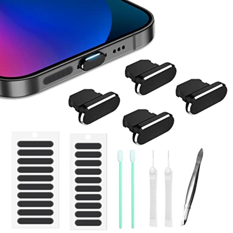 Dust Plug for iPhone, Compatible with iPhone and AirPods, Lightning Port Plug Protector Charging Port Anti Dust Cover Includes Speaker Cover - Image 1