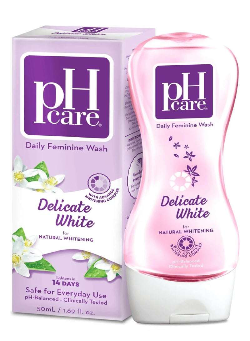 Ph Care Daily Feminine Wash Delicate White 50mL - Image 1