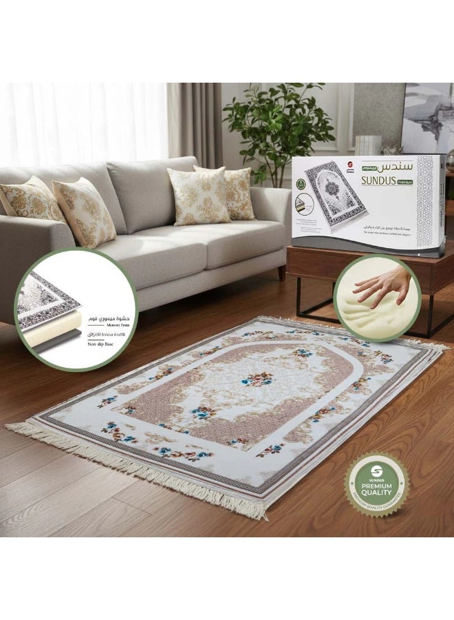 SUNDUS Prayer Mat Premium A luxurious prayer mat that provides comfort with a medical memory foam filling that supports the knees and relieves pressure during prostration. - Image 2