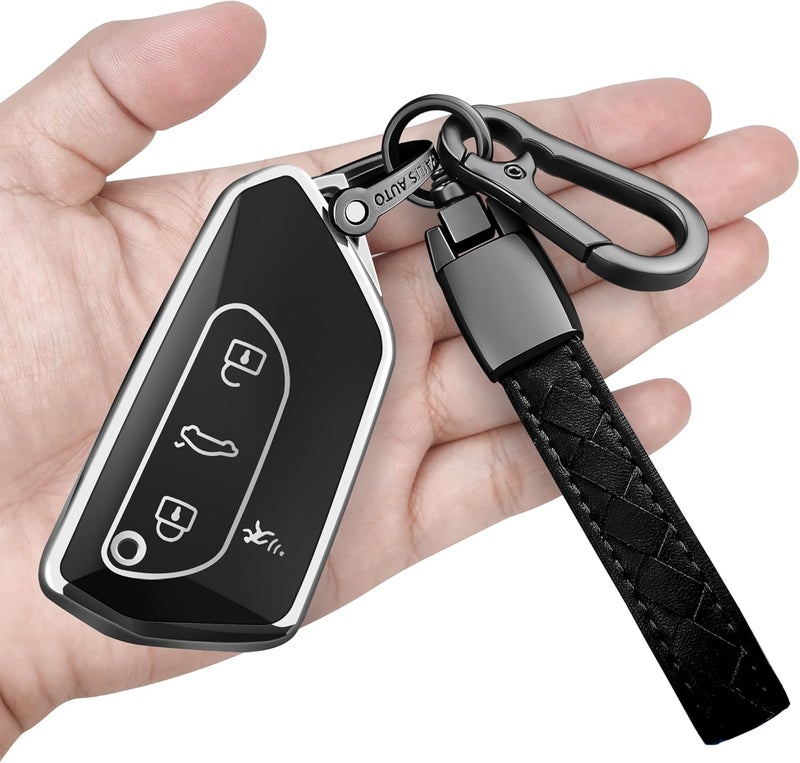 Sindeda Key Fob Cover for Volkswagen with Keychain - Soft Full Protection for VW MK8 Golf/GTI and Skoda Octavia (Silver) - Image 1