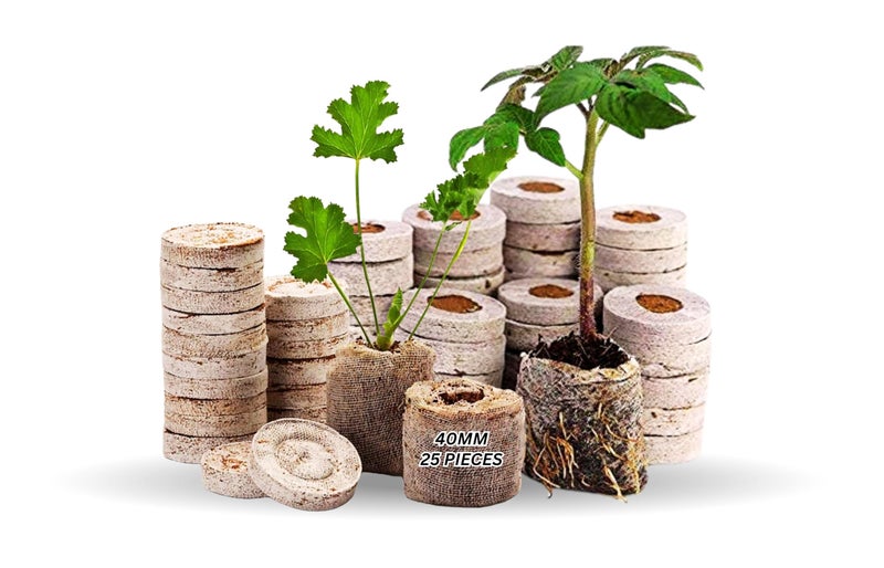 Halsey Coir Seed Germination Coin/Compressed Coconut Husk fibers for Gardening Seedling Tray (35 MM, Pack of 25PC) - Image 1