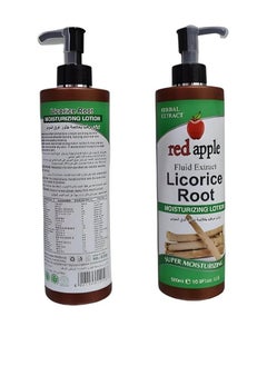 Red Apple Licorice Extract Lotion to Moisturize Soften Lighten Nourish and Protect Dry Skin For a Healthy and Softer Look It is Characterized by Fast Absorption and Its Fragrant Smell 500 ML  - Image 3