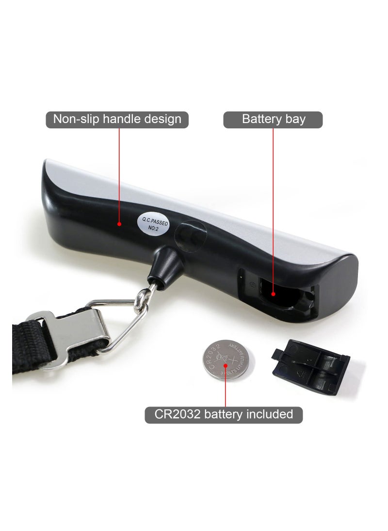 SYOSI - Handheld Luggage Scales, Weight Scale Heavy Duty 50 kg/110 lbs Handheld Digital Portable Travel Backpack Scale with Hook for Baggage Suitcases in Airport, Target Setting/Overweight Alert - Image 1