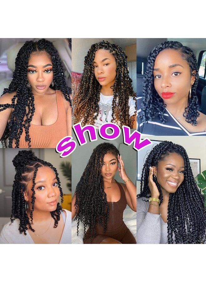Bileaf - 8 Packs Passion Twist Crochet Hair 10 Inch Short Pre Looped Passion Twist Crochet Braids Bohemian Crochet Hair 1B - Image 1