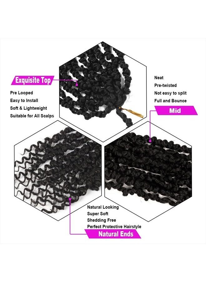 Bileaf - 8 Packs Passion Twist Crochet Hair 10 Inch Short Pre Looped Passion Twist Crochet Braids Bohemian Crochet Hair 1B - Image 1