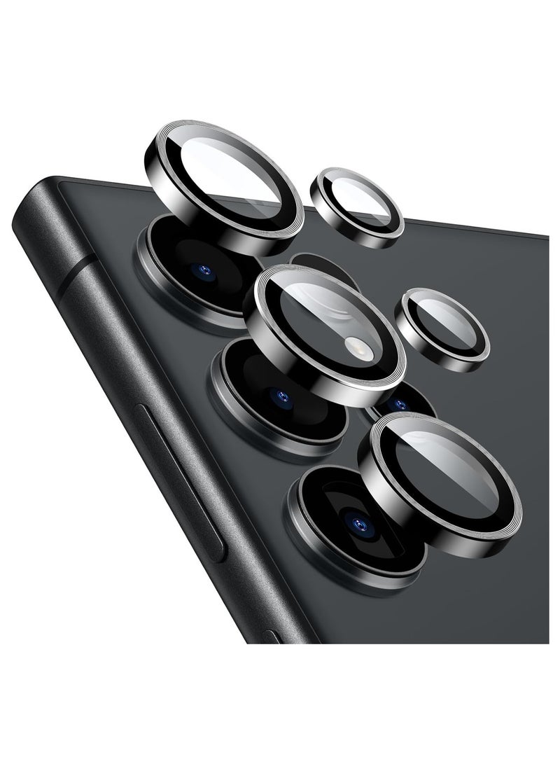ELTRAZONE Samsung Galaxy S24 Ultra Camera Lens Protector, Individual Lens Protectors, Scratch-Resistant Ultra-Thin Tempered Glass with Aluminum Edging, Galaxy S24 Ultra Case Friendly, 1 Set, Black - Image 1