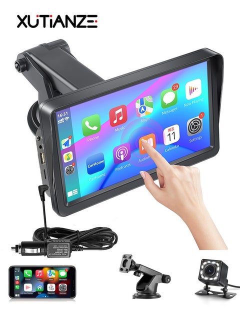 CarPlay & Android Auto 7-Inch Car Stereo MP5 Player with Sunshade – Bluetooth 5.1, FM Radio, USB & TF Card, Rear Camera Support – Easy Plug & Play for SUV & Sedan