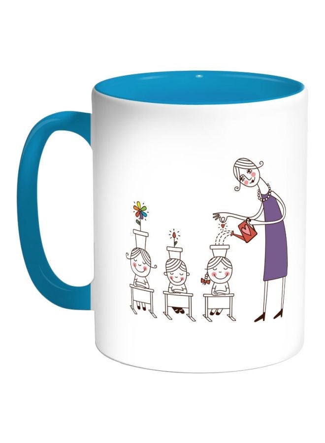 RYN Plant The Seeds Of Love In Children Printed Coffee Mug Blue/White/Purple 325ml