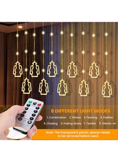 Necomi Ramadan Eid Decoration Curtain String Lights， Led Usb Powered Hanging Fairy Lights With Remote Control For Bedroom Party Holiday Ramadan Decorations 8 Lighting Mode  - Image 3