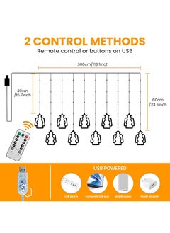 Necomi Ramadan Eid Decoration Curtain String Lights， Led Usb Powered Hanging Fairy Lights With Remote Control For Bedroom Party Holiday Ramadan Decorations 8 Lighting Mode  - Image 2