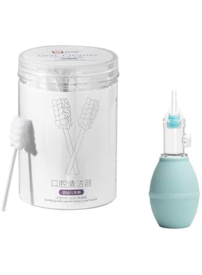 HOOKOR Tongue Cleaning Baby, Baby Toothbrush Clean Baby Gums Tongue Cleaner Soft Gauze Toothbrush Infant Oral Cleaning Stick, Tongue Cleaner Care for 0-36 Months Baby (Tongue Cleaner, Nasal aspirator) - Image 1