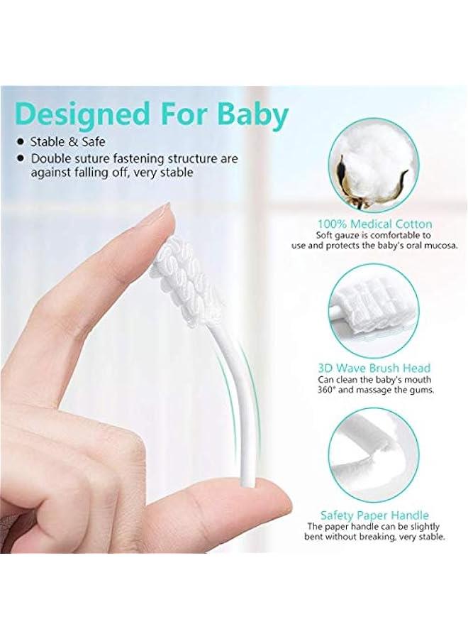 HOOKOR Tongue Cleaning Baby, Baby Toothbrush Clean Baby Gums Tongue Cleaner Soft Gauze Toothbrush Infant Oral Cleaning Stick, Tongue Cleaner Care for 0-36 Months Baby (Tongue Cleaner, Nasal aspirator) - Image 3