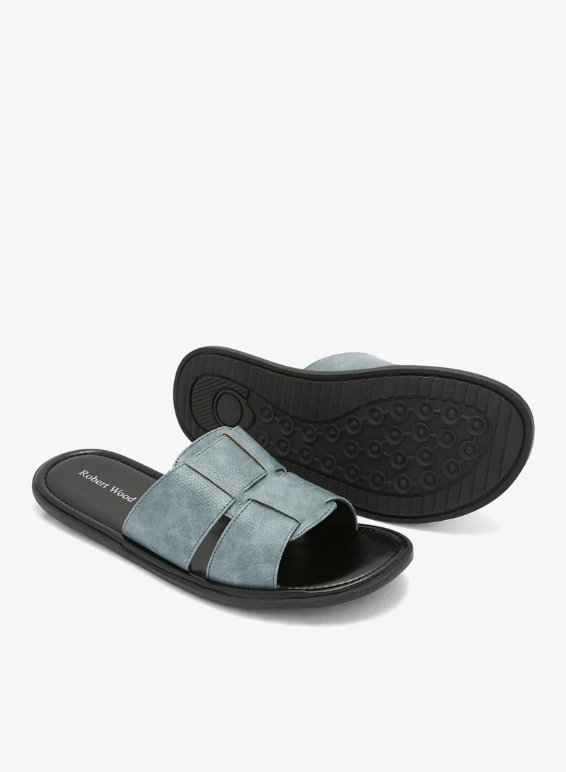 Robert Wood Blue Slider Sandals for Men | Best Price UAE