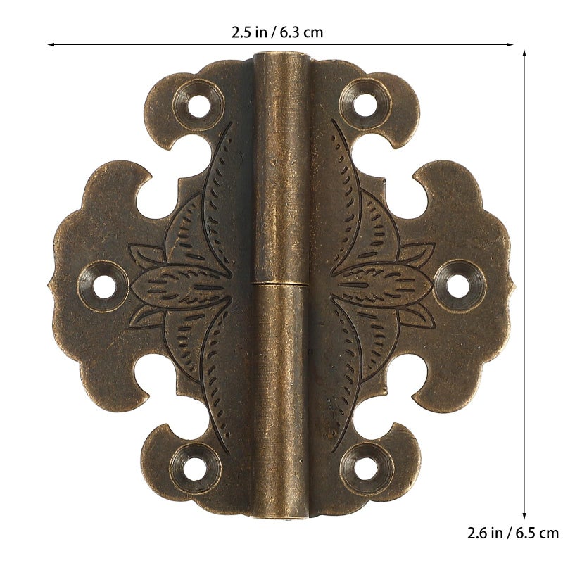 Vintage Brass Cabinet Hinges for Wooden Boxes Jewelry Cases and Wardrobe Doors - Image 3