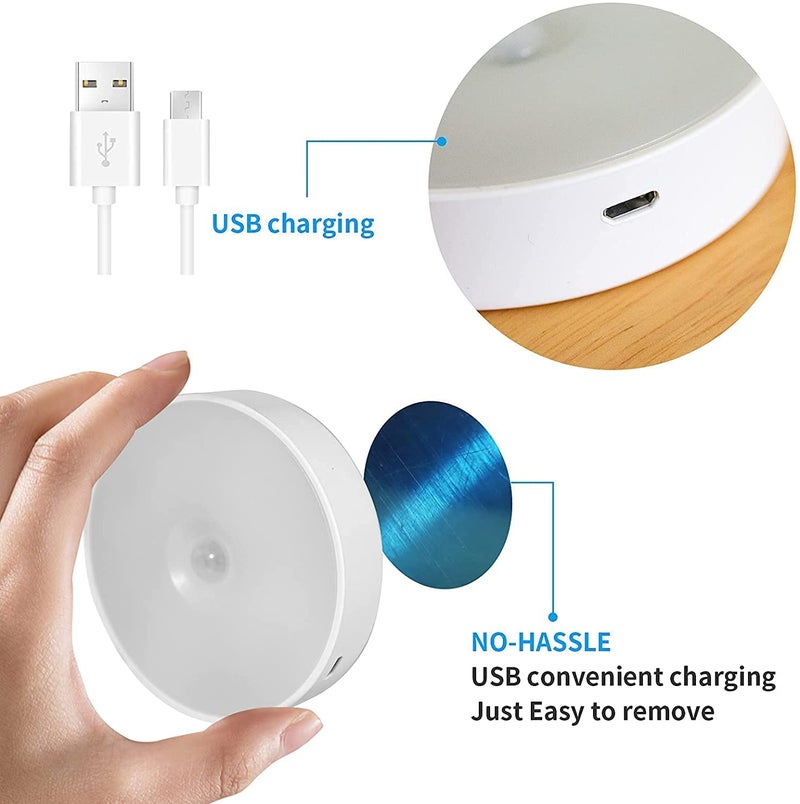 Eloxee Motion Sensor LED Night Light – Wireless, USB Rechargeable, Self-Adhesive & Magnetic Nightlight with Auto/On/Off Modes – Closet, Wardrobe, Hallway, Bedroom & Stairs Light (1) - Image 5