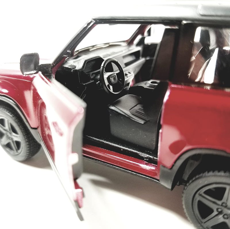 Kinsmart Land Rover Defender 90 Candy Apple Red 136 Scale Diecast SUV,SMALL - Image 4