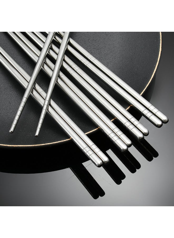 201 Stainless Steel Chopsticks Household Tableware Polished Non-slip Design Insulated Hollow Thread Chopsticks Wholesale-Color:6.5 PSE Wheel Hand-polished 201-Specifications:21CM - Image 5