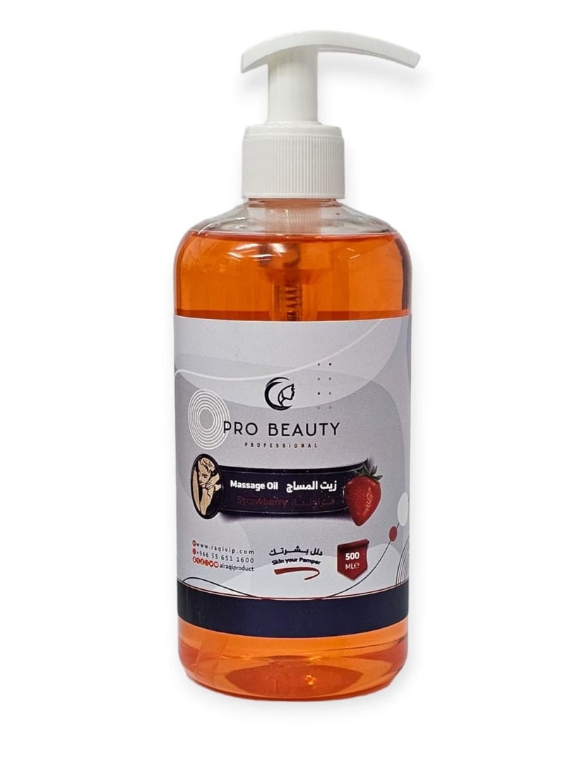PRO BEAUTY Strawberry Emollient Massage Oil 500 ml  - Image 2