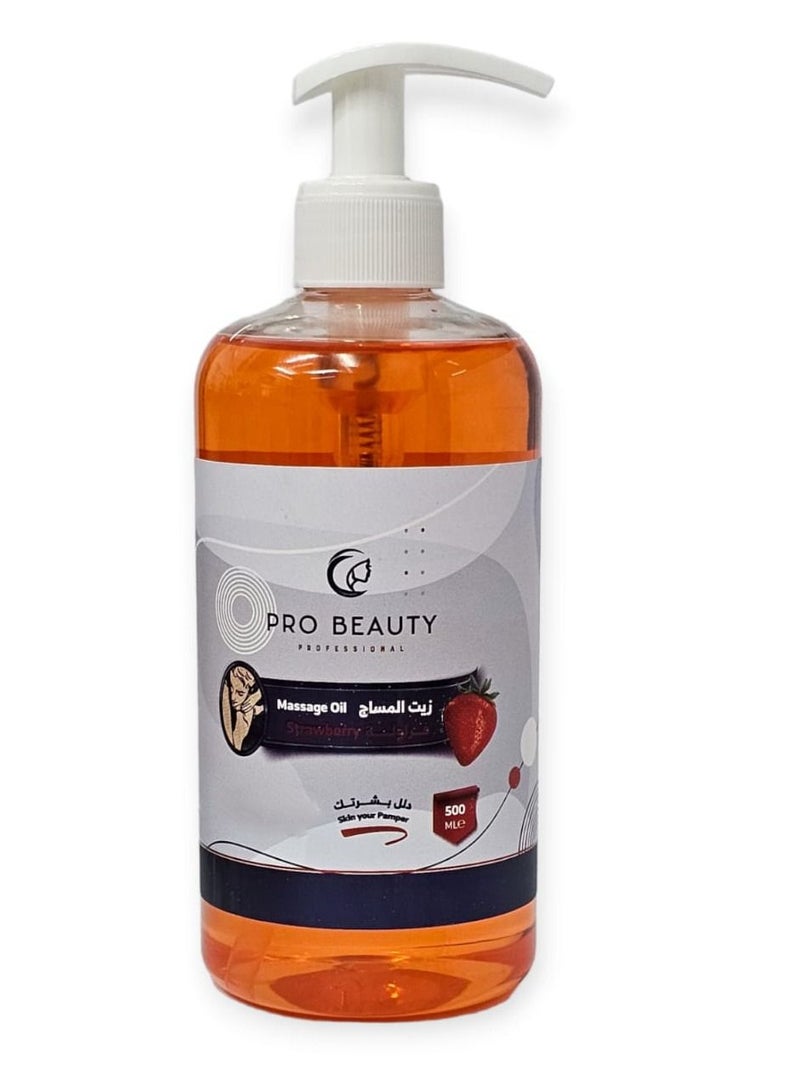PRO BEAUTY Strawberry Emollient Massage Oil 500 ml  - Image 1