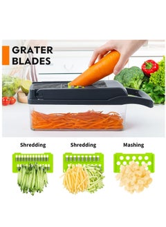 ELTRAZONE Vegetable Chopper, Pro Onion Chopper, 14 in 1Multifunctional Food Chopper, Kitchen Vegetable Slicer Dicer Cutter,Veggie Chopper With 8 Blades,Carrot and Garlic Chopper With Container  - Image 3