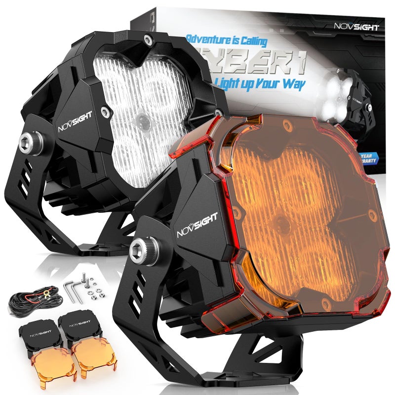 أضواء NOVSIGHT LED بود 3 إنش للقيادة، أضواء خارجية مقاومة للماء، أضواء LED للقيادة، مكعبات إضاءة للعمل للشاحنات، رانجلر، جيب، بيك أب، رام، SUV، ATV