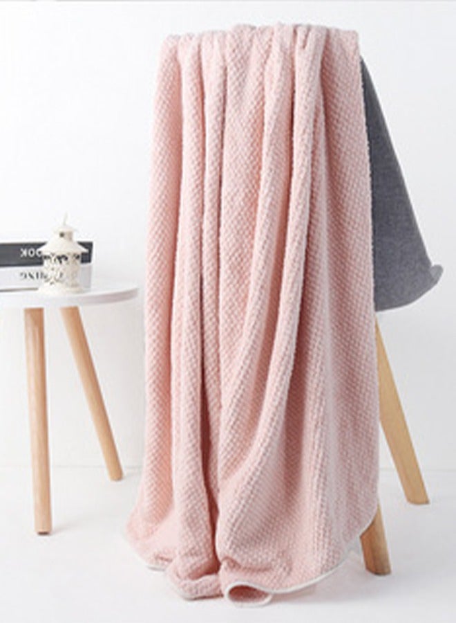 New Pineapple Coral Velvet Bath Towel Bath Towel Set Adult Daily Bath Towel Beach Towel Pineapple Check Coral Velvet Bath Towel  Bath Towel ,Pink  - Image 1
