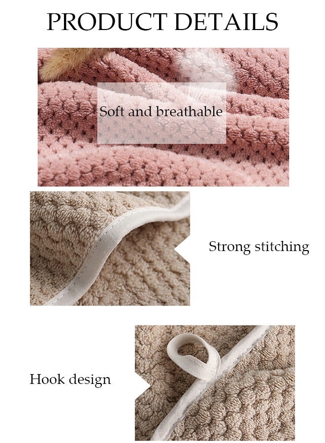 New Pineapple Coral Velvet Bath Towel Bath Towel Set Adult Daily Bath Towel Beach Towel Pineapple Check Coral Velvet Bath Towel  Bath Towel ,Pink  - Image 3