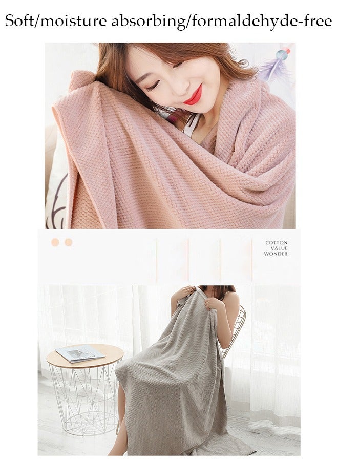 New Pineapple Coral Velvet Bath Towel Bath Towel Set Adult Daily Bath Towel Beach Towel Pineapple Check Coral Velvet Bath Towel  Bath Towel ,Pink  - Image 5