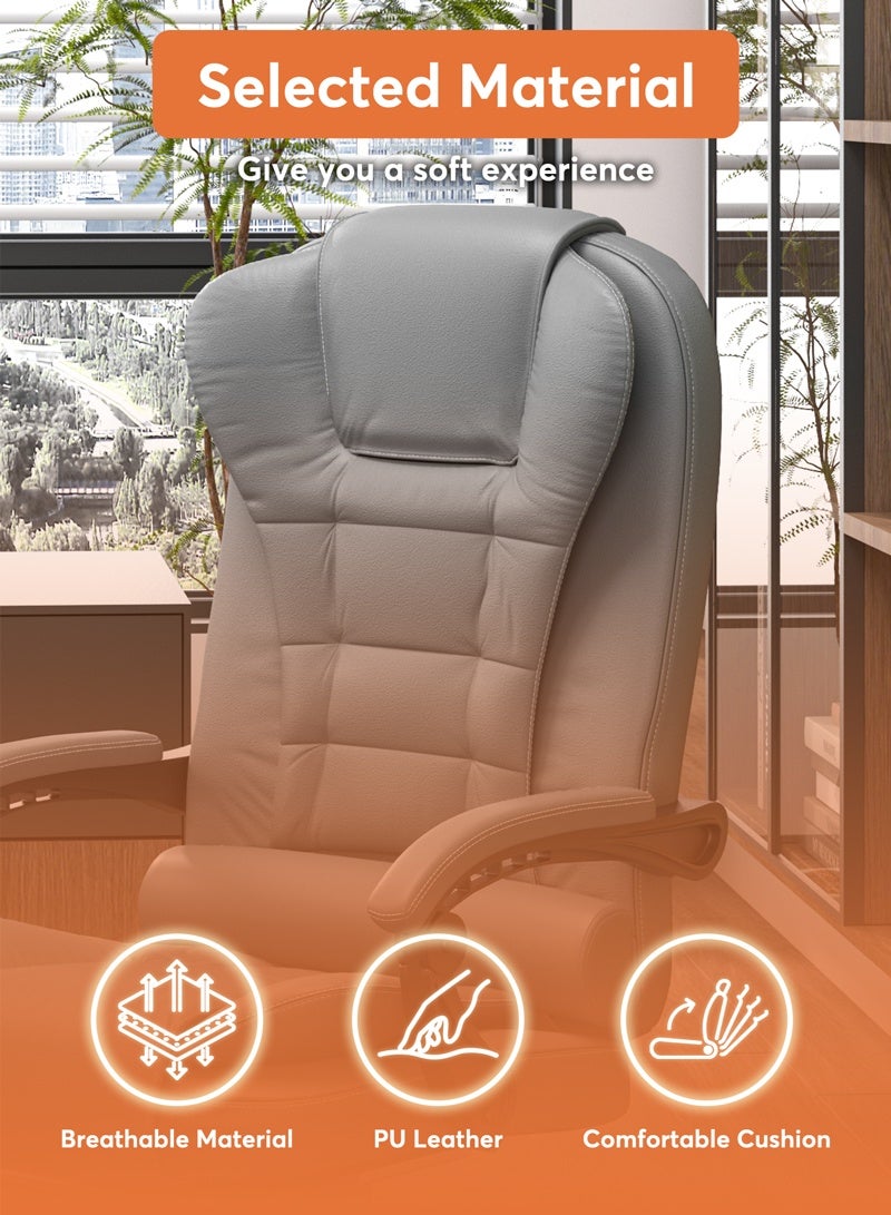 HAVERTYS Ergonomic Office Chair Executive Chair PU Leather Reclining Chair  High-Back  Gaming Chair with Foot Padel  Adjustable Height Computer Chair - Image 5