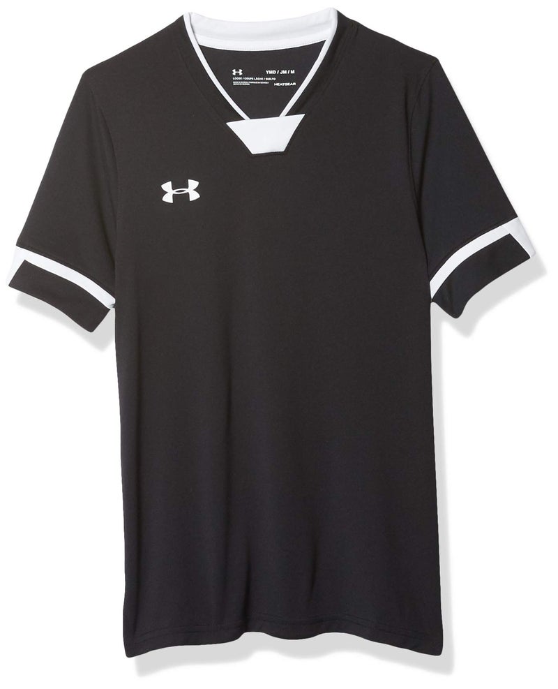 Under Armour Boys' Squad Jersey , Black (002)/White , Youth Small - Image 4