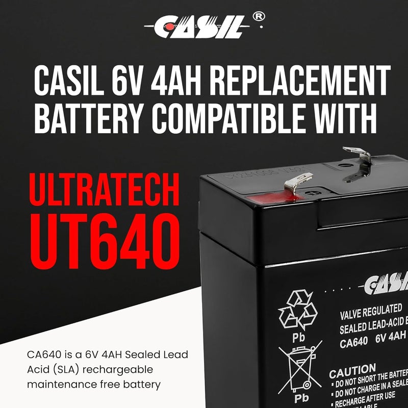Casil 6V 4Ah Replacement Battery Compatible with Fire Alarm, Burglar Alarm 2 Pack - Image 2