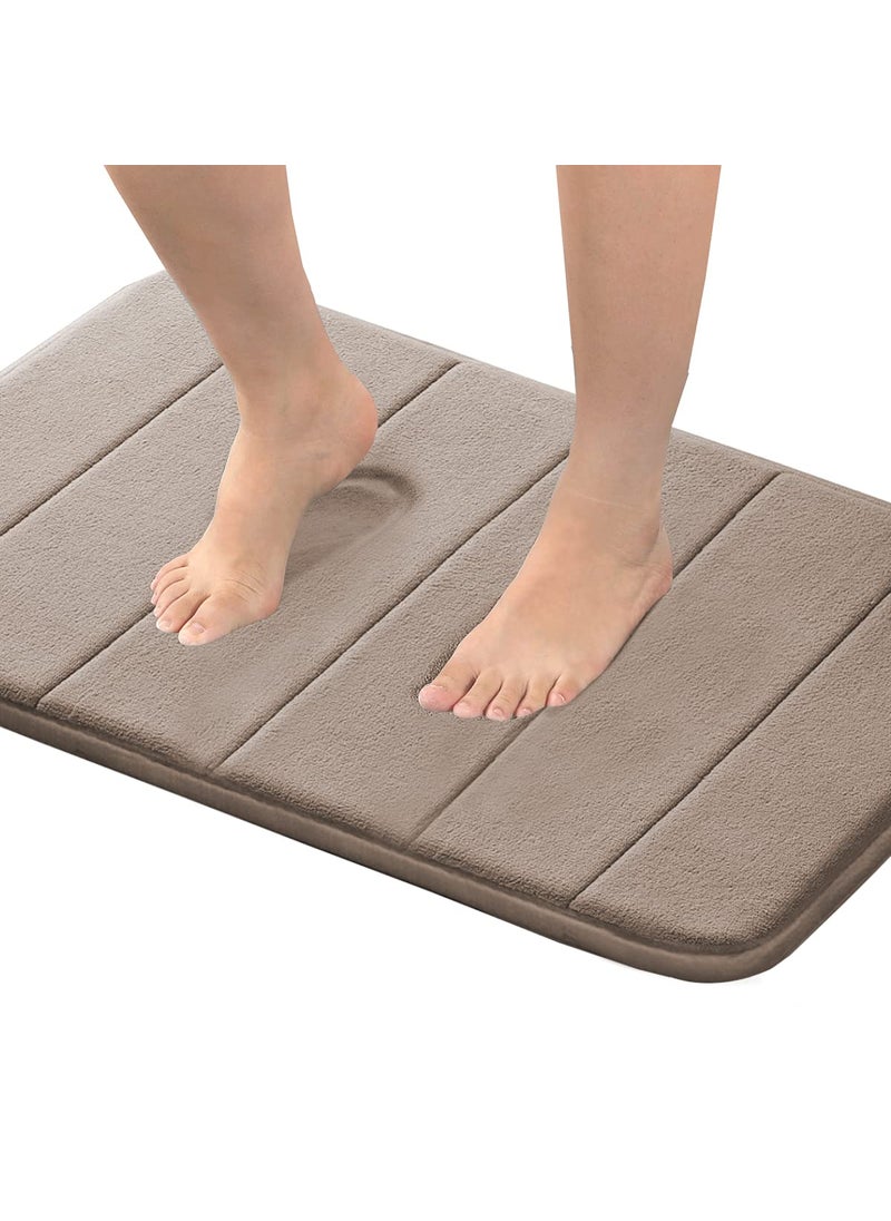 Flamingo P Flamingo P Memory Foam Bath Shower Mat Rug Quick Dry Soft Non Slip Absorbent Bathroom Mats Rugs 24x17 Inches Taupe 