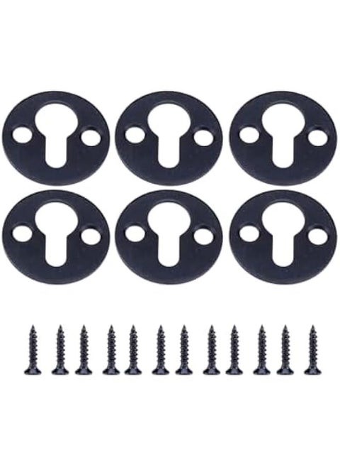 Metal Keyhole Hangers,Iron Shelf Brackets with Screws,Set of 20,Round Keyhole Brackets for Picture Frame Wall Decorations (Black)