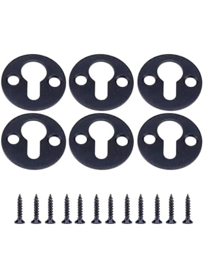 Metal Keyhole Hangers,Iron Shelf Brackets with Screws,Set of 20,Round Keyhole Brackets for Picture Frame Wall Decorations (Black)