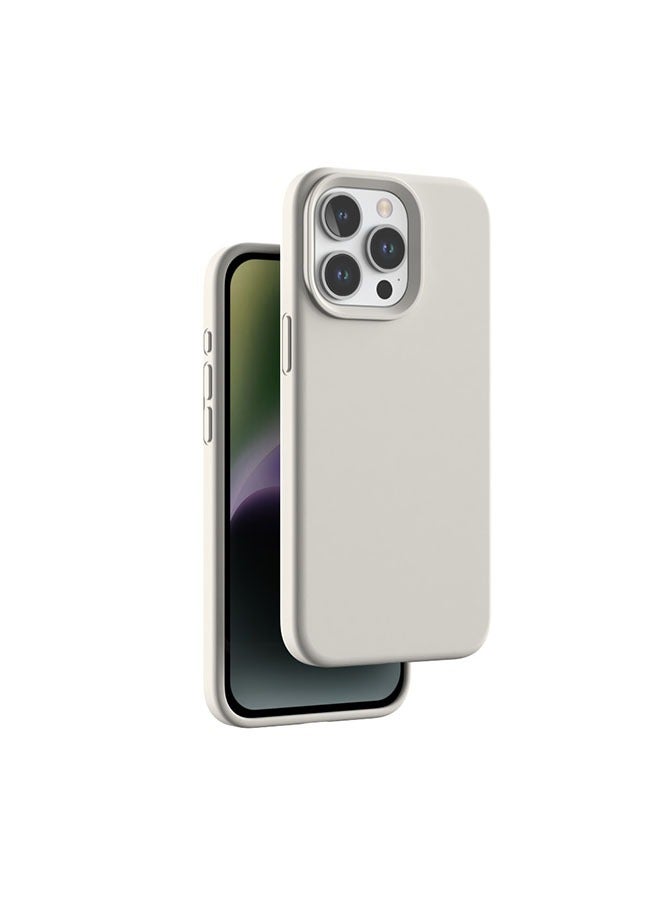 1 pcs iPhone 14 pro Case, Liquid Silicone Case, Full Body Protective Cover, Shockproof, Slim Phone Case, Anti-Scratch Soft Microfiber Lining, 6.7 inch (White) - Image 1