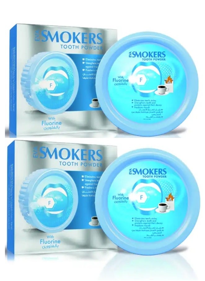 Eva - Two Pieces Of Smokers Tooth Powder With Fluorine 40x2 g - Image 1