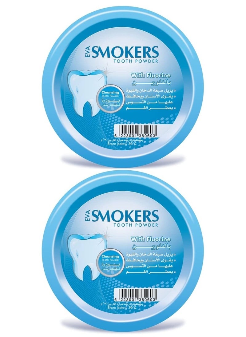 Eva - Two Pieces Of Smokers Tooth Powder With Fluorine 40x2 g - Image 1
