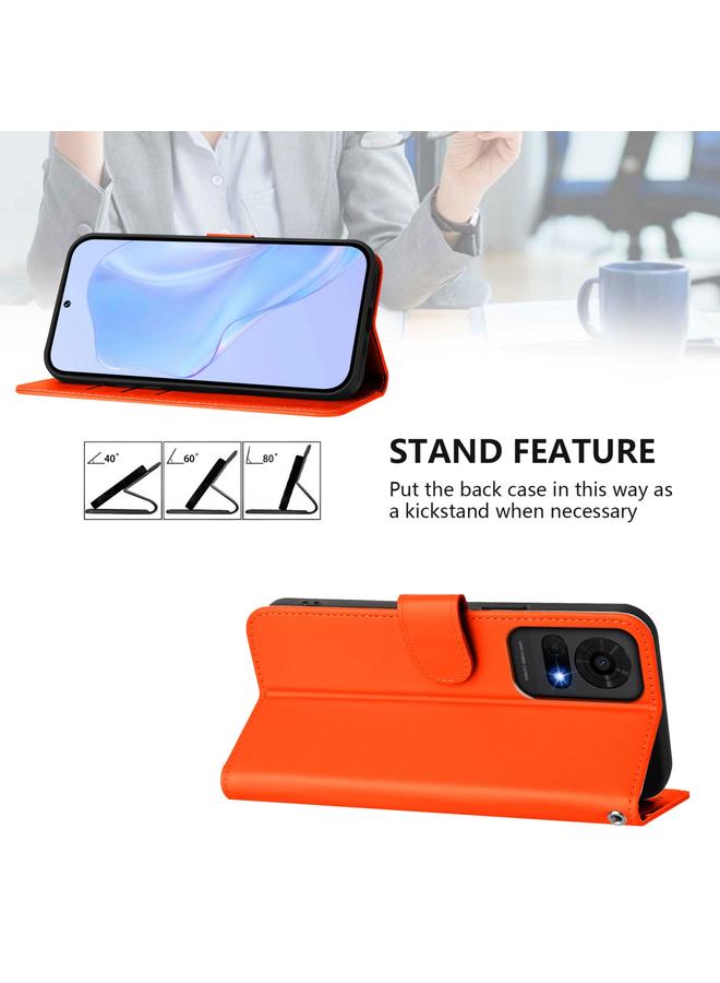 erorex Case For TCL 50 LE Skin Feel Solid Color Leather Phone Case with Lanyard  - Image 3