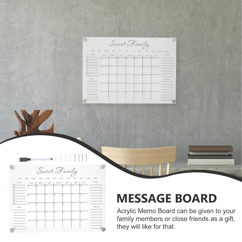 Acrylic Weekly Planner Writing Board Desktop Memo Reusable Wall Mount for Students Office - Image 5